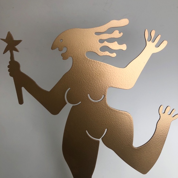 Gold Running Naked Couple Sculptures 12” High - Picture 7 of 8